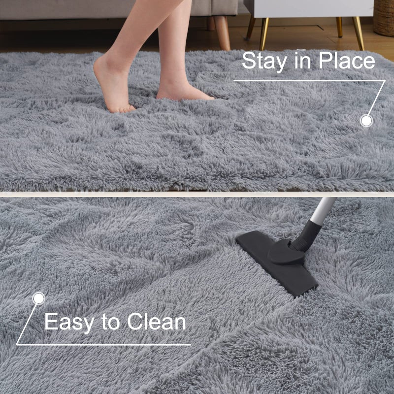 ST. BRIDGE Ultra Soft Black Rugs for Bedroom 6x9 Feet, Fluffy Shag Area Rugs for Living Room, Large Comfy Furry Rug for Boys Kids Baby Room Decor, Non Slip Nursery Rug Modern Indoor Fuzzy Floor Carpet - Image 5